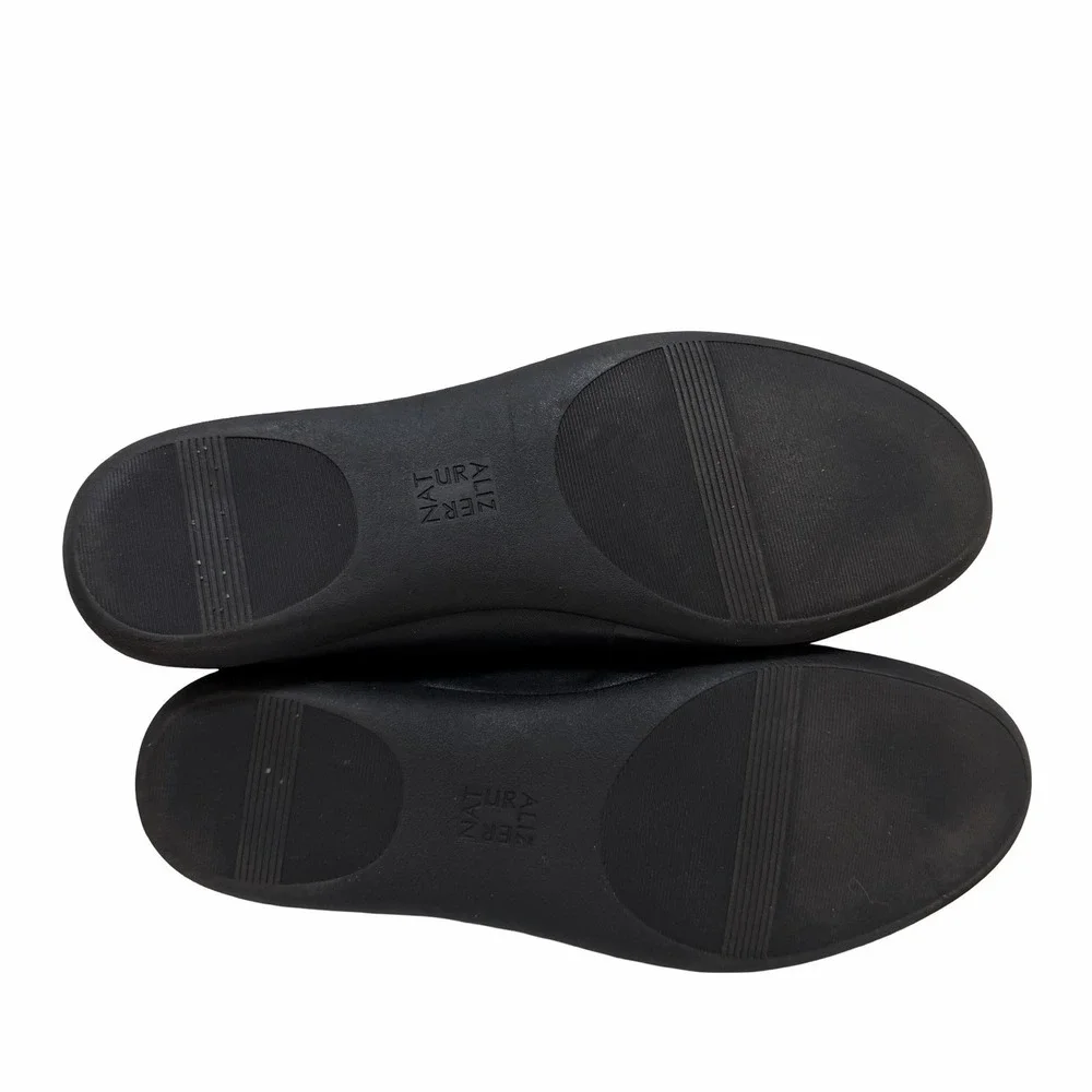 Naturalizer Smooth Leather Flexy Flats Womens US 10 Black Classic Comfort Shoes